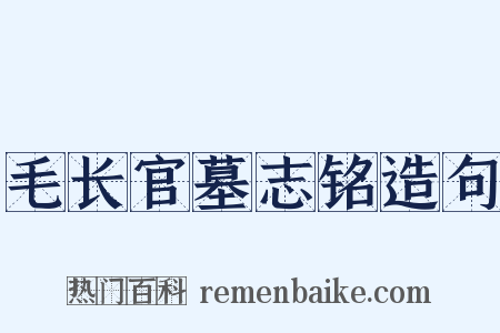 毛长官墓志铭造句是什么意思的图片